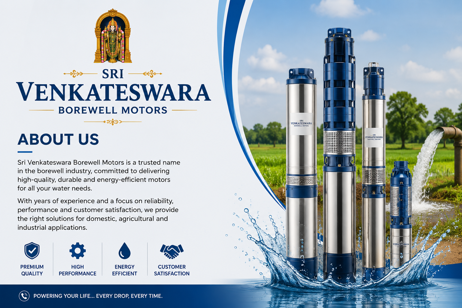 Sri Venkateswara Borewell Motors — premium submersible motors